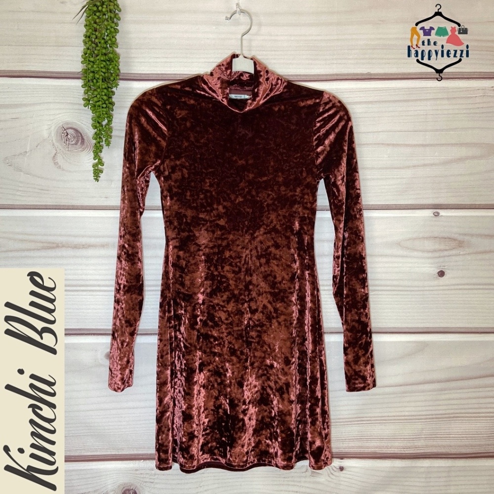 KIMCHI BLUE Crushed Velvet Mini Dress XS